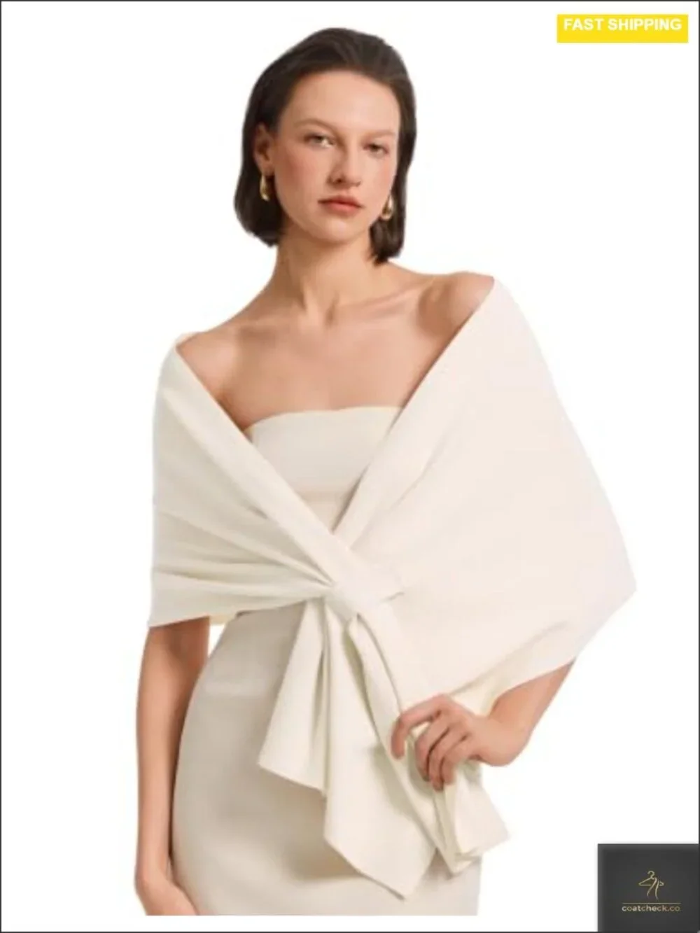 Elegant Pashmina Shawl Wrap Pull Through Scarf for Evening Dress Formal